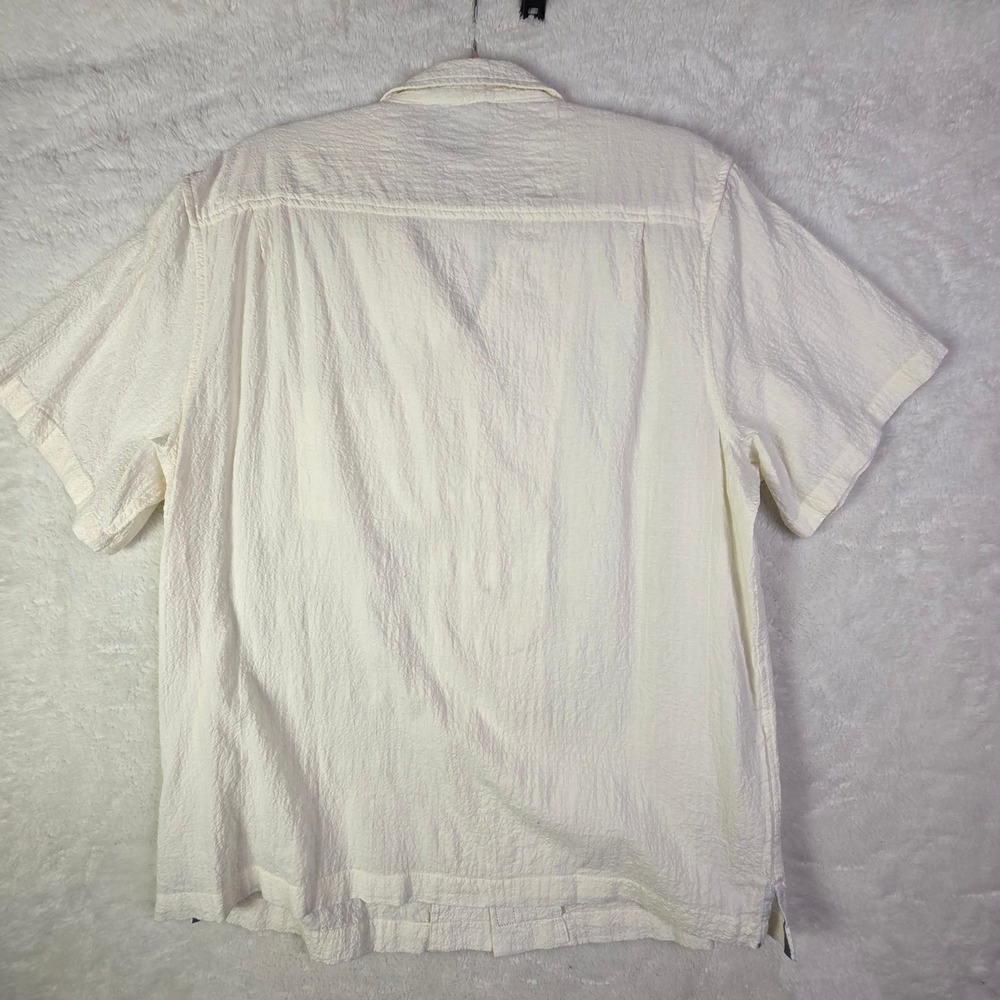 Panama Jack Men's 100% Linen Short Sleeve Button Down Shirt Tan Casual Large L‎ - Picture 9 of 11